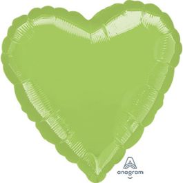 Lime Green Heart Balloon 18 Inch Foil - Image 1