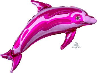 Dolphin Balloon 3-Pack - 37" Pink Foil - Image 1