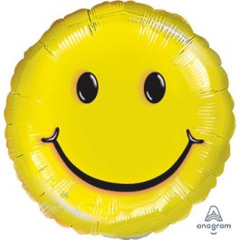 Yellow Smiley Face Balloon 4 Inch Round - Party Supplies - Image 1