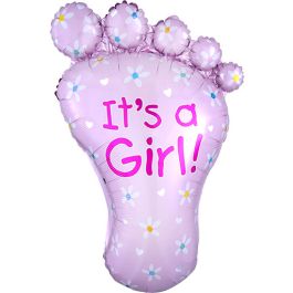 It's a Girl! Foot Foil Balloon - Large Shape 32 Inch - Image 1