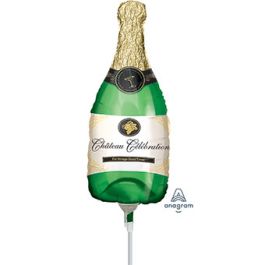 Champagne Bottle Foil Balloon - Anniversary & Celebration Decor - Image 1