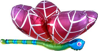3-Pack Dragonfly Balloons - 40" Foil Rainbow - Image 1