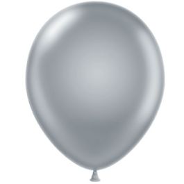 Metallic Silver Latex Balloons 11 Inch - 100-Pack - Image 1