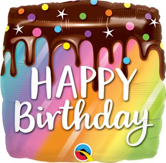 Happy Birthday Rainbow Cake Balloon - 5-Pack - Image 1