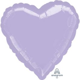 Pearl Pastel Lilac Heart Balloon 18 Inch - 5-Pack - Image 1
