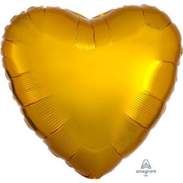 Gold Metallic Heart Balloon 18 Inch - 5-Pack - Image 1