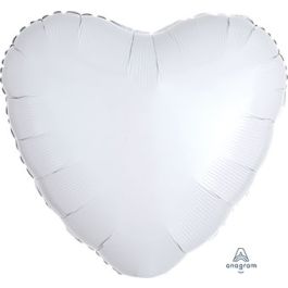 White Heart Balloon 18 Inch Foil - Party Decoration - Image 1