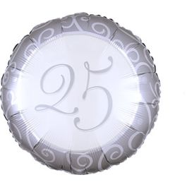 Silver Foil Balloon 18 Inch - 25th Birthday Celebration - Image 1