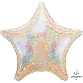 Star Balloon 19 Inch Silver Holographic Foil Party Decoration - Image 1