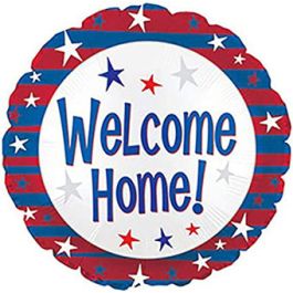 Welcome Home Balloon 18 Inch Red White Blue - Image 1