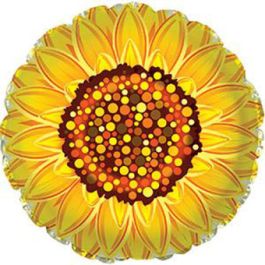 Graphic Sunflower Balloon 17 Inch - 5-Pack - Image 1