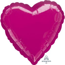 Fuchsia Heart Balloon 18 Inch - 5-Pack Bundle - Image 1