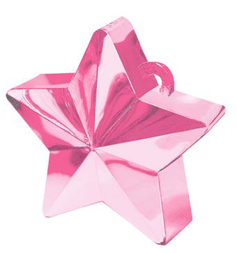 Pink Star Balloon Weight - 170g Party Decor (Pack of 12) - Image 1