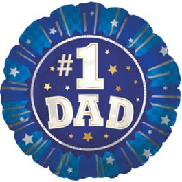 Blue #1 DAD Foil Balloon 9 Inch - Father's Day Gift - Image 1