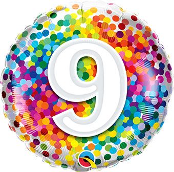 Rainbow Confetti Balloon 18" - 5-Pack - Image 1