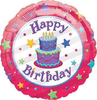 Happy Birthday Cake Balloon - 5-Pack - Image 1