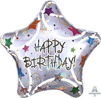 Happy Birthday Star Balloon 32" Foil - Party Supplies - Image 1