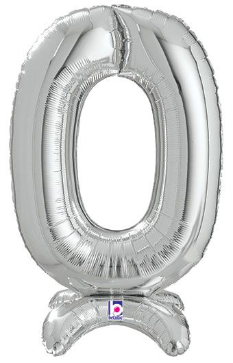 Silver Number 0 Balloon 25 Inch Stand Up - Image 1