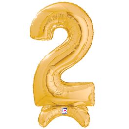 Gold Number 2 Balloon 25 Inch - Stand Up Air Fill - Image 1