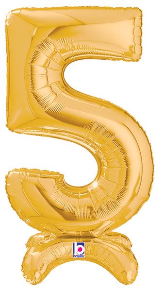 Gold Foil Number 5 Balloon - Milestone Birthday Party Decor