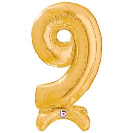 Gold Number 9 Foil Balloon 25 Inch - 1 Count - Image 1