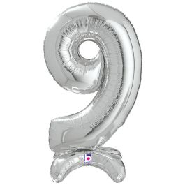 Silver Foil Number 9 Balloon - Milestone Birthday Decor - Image 1