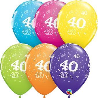 40th Birthday Balloons - Tropical Assortment - Image 1