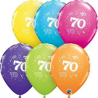 70th Birthday Balloons - Tropical Assortment - Image 1