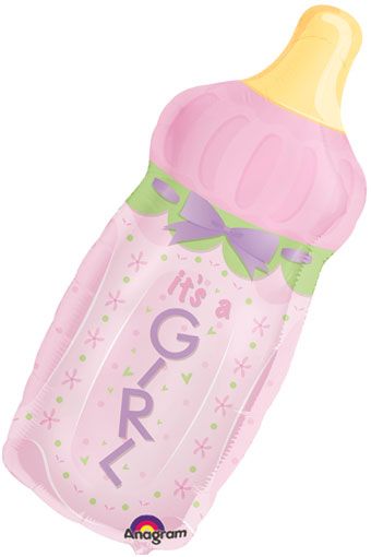 It's a Girl Baby Bottle Balloon - 3-Pack - Image 1