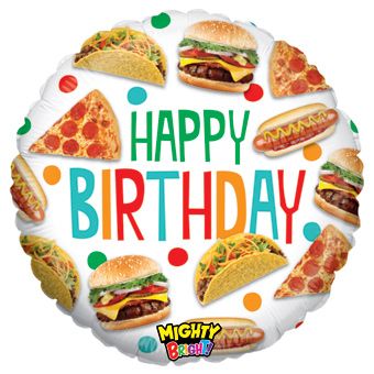 Mighty Bright Birthday Food Balloon - 3-Pack - Image 1