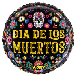Día de los Muertos Floral Foil Balloon 21 Inch - Image 1