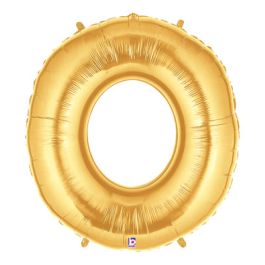 Gold Number 0 Balloon 7 Inch - 5-Pack - Image 1