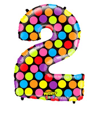 Mighty Bright Number 2 Balloon - 3-Pack - Image 1