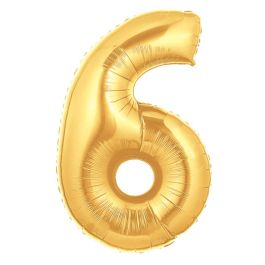 Gold Number 6 Foil Balloon 7 Inch - Celebration Decoration - Image 1