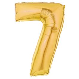 Gold Number 7 Balloon 7 Inch - 5-Pack - Image 1