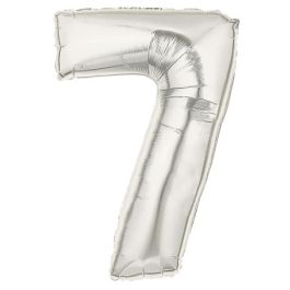 Silver Foil Number 7 Balloon - 7 Inch Milestone Decor - Image 1
