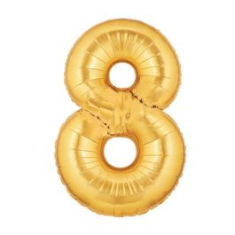 Gold Number 8 Foil Balloon 7 Inch - Milestone Decoration - Image 1