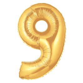 Gold Number 9 Foil Balloon 7 Inch - Birthday Decor - Image 1