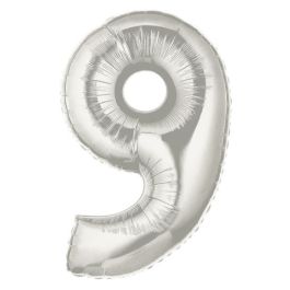 Silver Number 9 Balloon 7 Inch - Foil Party Decoration - Image 1