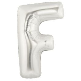 Silver Letter F Balloon 7 Inch - 5-Pack - Image 1