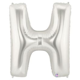 Silver Letter H Foil Balloon - 7 Inch Party Decoration - Image 1