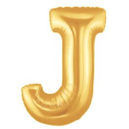 Gold Letter J Balloon - 7 Inch Foil Decoration - Image 1