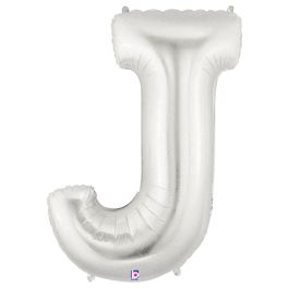 Silver Letter J Balloon 7 Inch - 5-Pack - Image 1