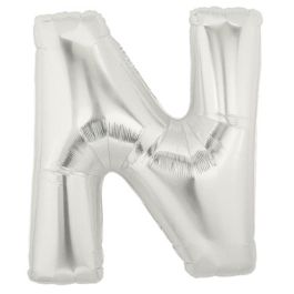 Silver Letter N Foil Balloon 7 Inch | Party Decoration - Image 1