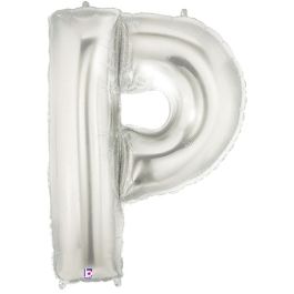 Silver Letter P Foil Balloon - 7 Inch Single - Image 1