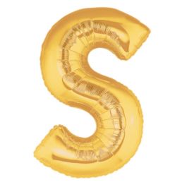 Gold Letter S Balloon 7 Inch Foil Decoration - Image 1