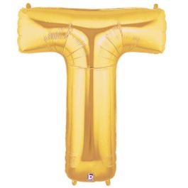 Gold Letter T Foil Balloon 7 Inch - Initial Party Decoration - Image 1