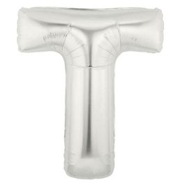 Silver Letter T Balloon 7 Inch - Foil Alphabet Decoration - Image 1