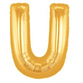 Gold Letter U Balloon 7 Inch Foil - Party Decoration - Image 1
