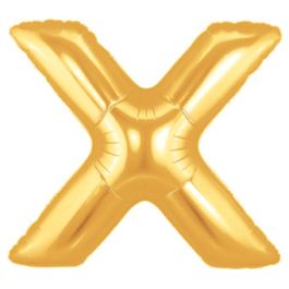 Gold Letter X Foil Balloon 7 Inch - Party Decor - Image 1